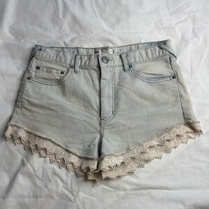 Free People Striped Denim Jeans Lace Women’s 28